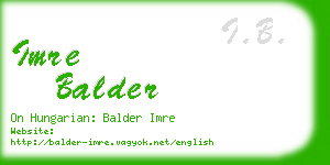 imre balder business card